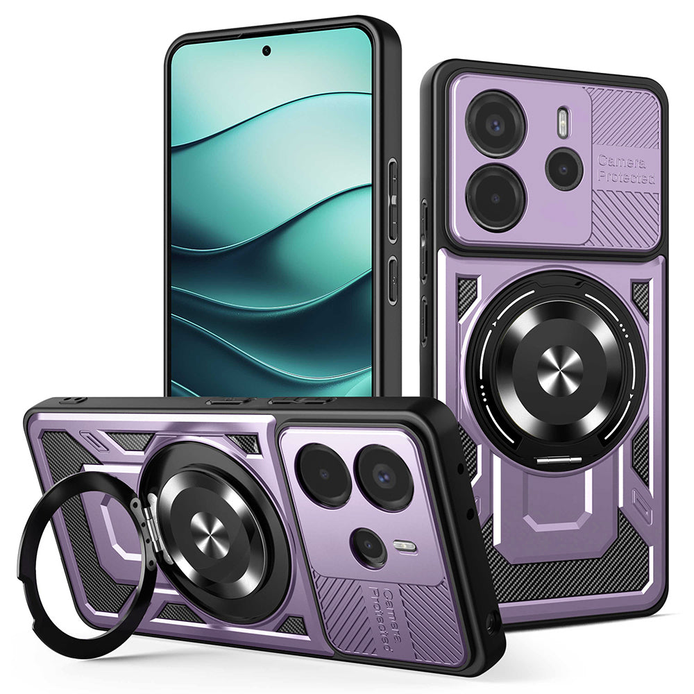 Калъф за Xiaomi Redmi Note 14 5G, Techsuit, RuggedCam, Лилав