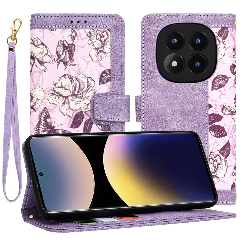 Калъф за Xiaomi Redmi Note 14 Pro 4G, Techsuit, FlipCraft, Лилав
