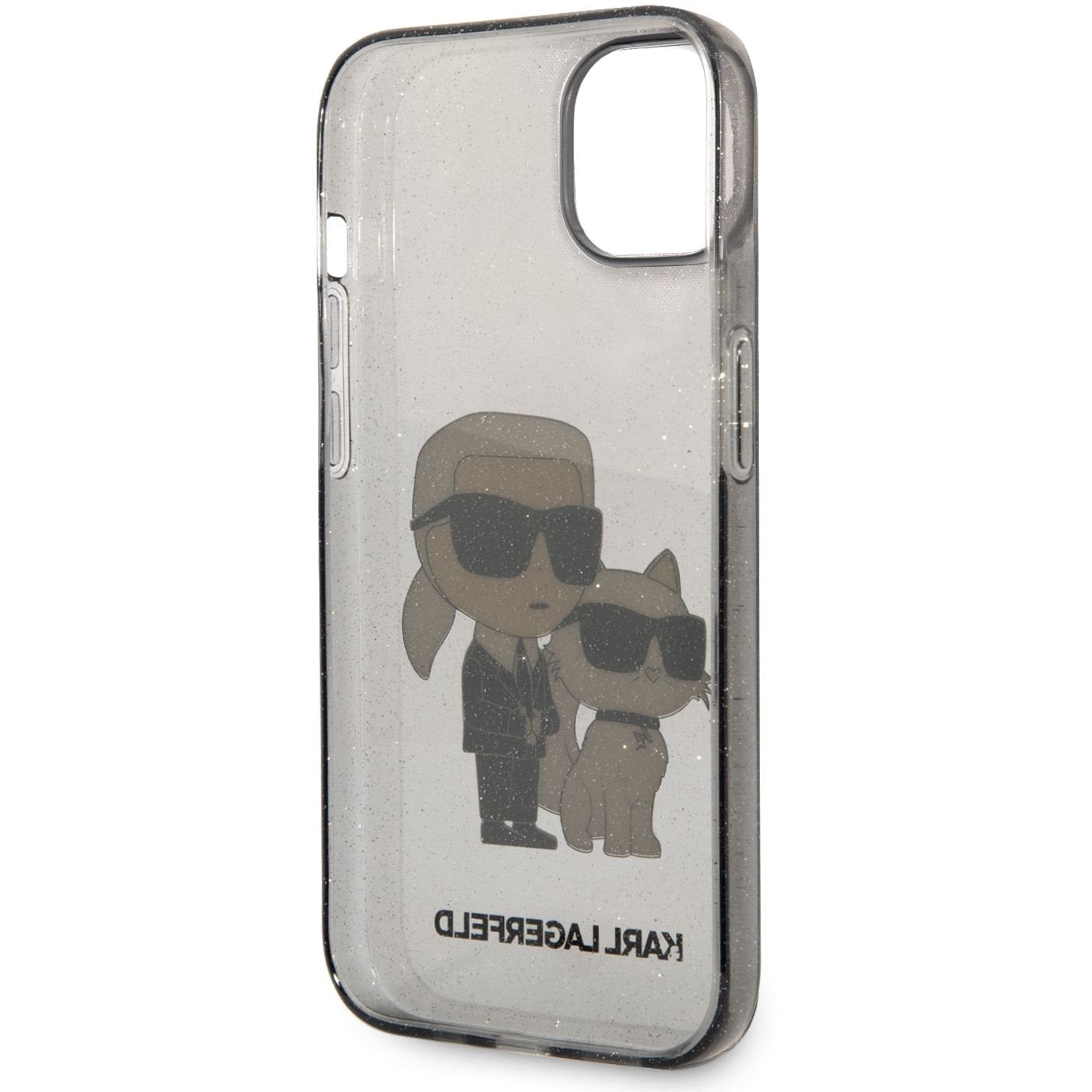 Калъф за Apple iPhone 14 Plus, Karl Lagerfeld, IML Glitter Karl and Choupette NFT, Черен