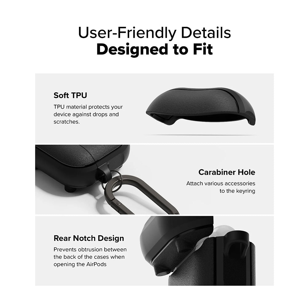 Калъф Ringke Onyx Magnetic за Apple AirPods 4, Сив