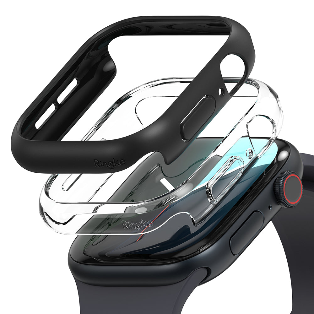 Калъф Ringke Slim за Apple Watch Series 10 / 11 46мм, комплект 2 броя, матово черен / прозрачен