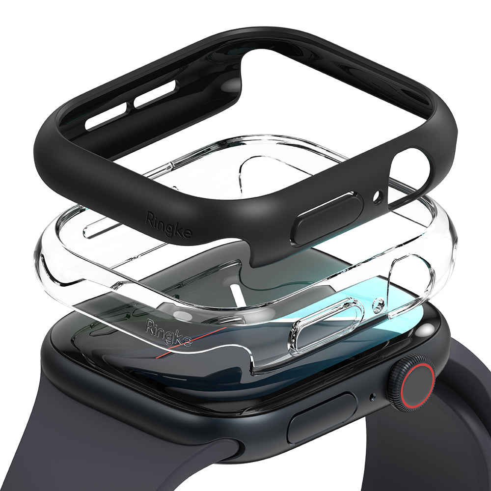 Калъф Ringke Slim за Apple Watch Series 10 / 11 46мм, комплект 2 броя, матово черен / прозрачен
