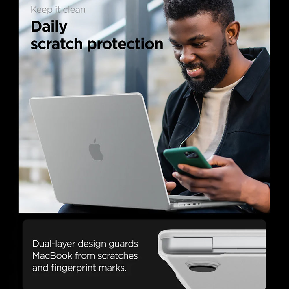 Калъф Spigen Airskin за Apple MacBook Pro 16 инча (2026) / (2024) / (2023) / (2021), Прозрачен матов ACS11526