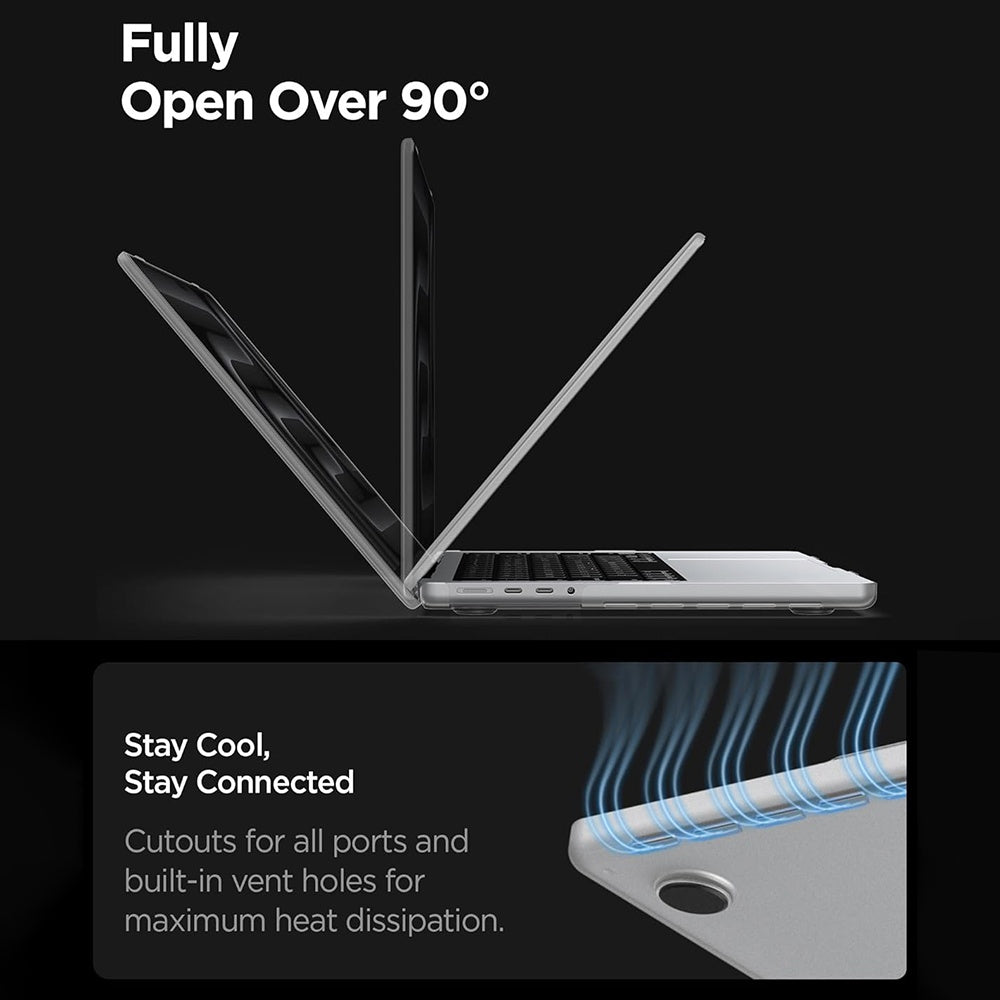 Калъф Spigen Airskin за Apple MacBook Pro 16 инча (2026) / (2024) / (2023) / (2021), Прозрачен матов ACS11526