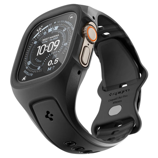Калъф Spigen Liquid Air Pro с протектор за екран за Apple Watch Ultra Series, матов черен ACS11416