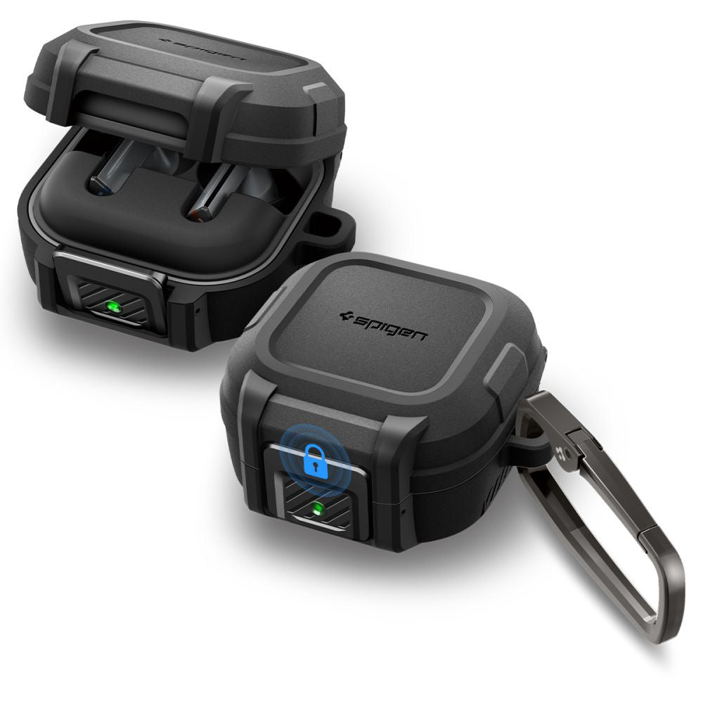 Калъф Spigen Lock Fit за Samsung Galaxy Buds4 / Buds4 Pro, Мат Черен ACS11202