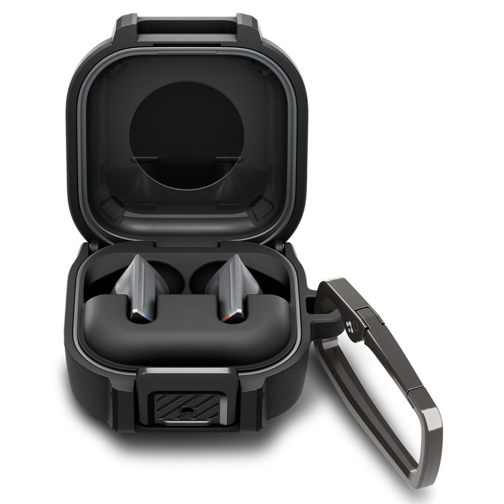 Калъф Spigen Lock Fit за Samsung Galaxy Buds4 / Buds4 Pro, Мат Черен ACS11202