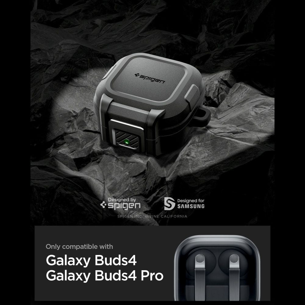 Калъф Spigen Lock Fit за Samsung Galaxy Buds4 / Buds4 Pro, Мат Черен ACS11202