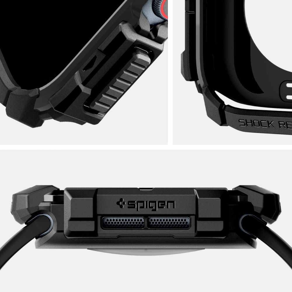 Калъф Spigen Rugged Armor за Apple Watch Series 10 / 11 42mm, Черен ACS08585