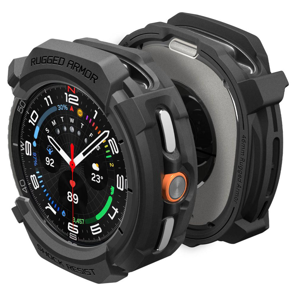 Калъф Spigen Rugged Armor за Samsung Galaxy Watch8 Classic, Матово Черен ACS10012