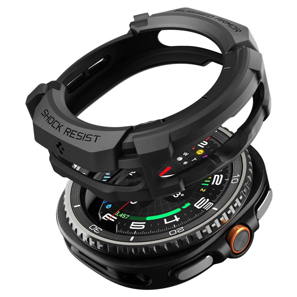 Калъф Spigen Rugged Armor за Samsung Galaxy Watch8 Classic, Матово Черен ACS10012