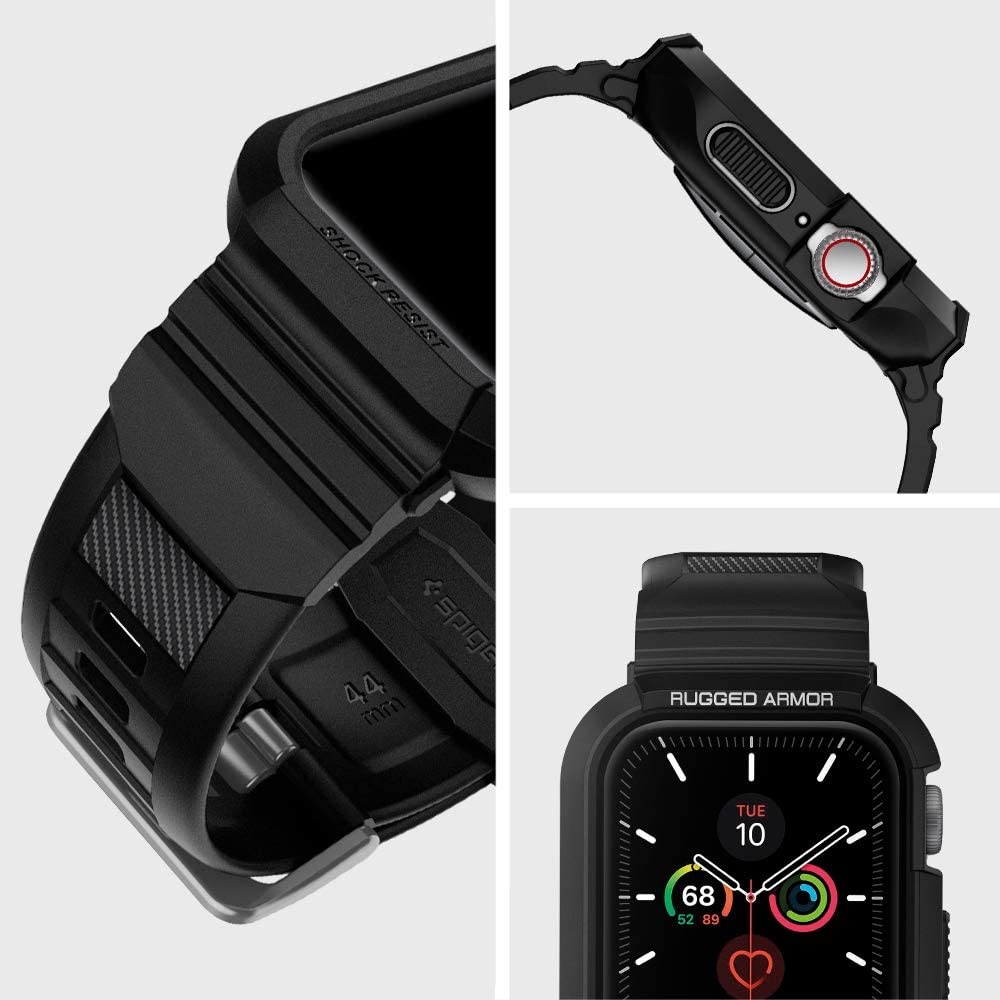 Калъф Spigen Rugged Armor Pro за Apple Watch 44mm Series, Черен 062CS25324