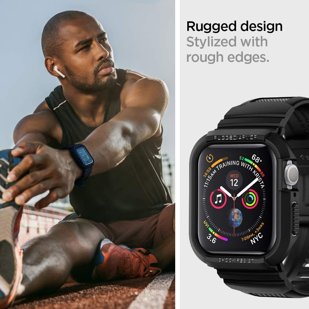 Калъф Spigen Rugged Armor Pro за Apple Watch 44mm Series, Черен 062CS25324