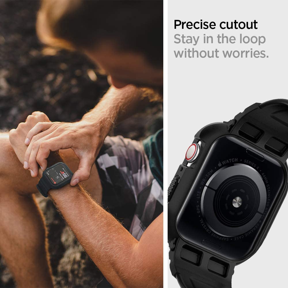 Калъф Spigen Rugged Armor Pro за Apple Watch 44mm Series, Черен 062CS25324