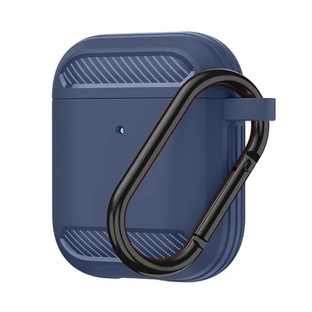 Калъф Techsuit Carbon за Apple AirPods Gen 2 / Gen 1, Тъмносин