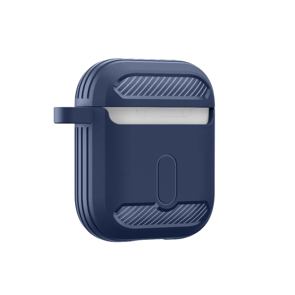 Калъф Techsuit Carbon за Apple AirPods Gen 2 / Gen 1, Тъмносин