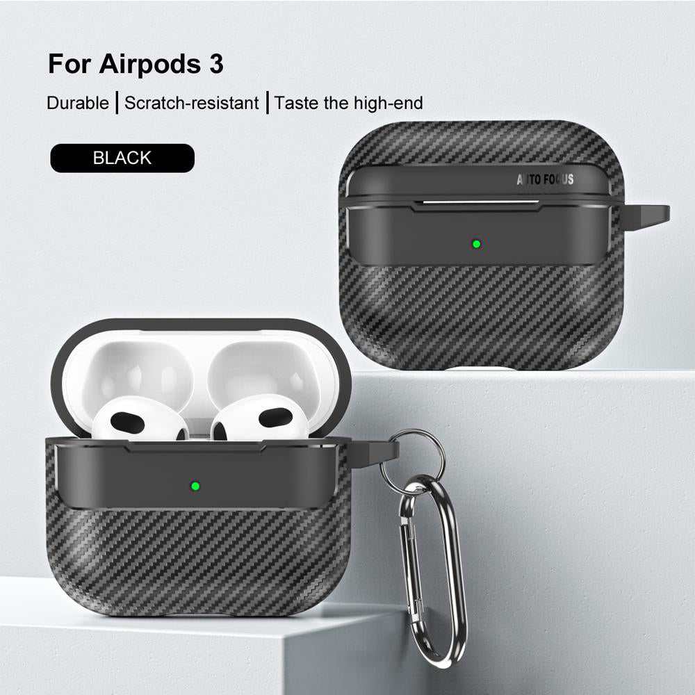 Калъф Techsuit CarbonFiber за Apple AirPods 3, Черен