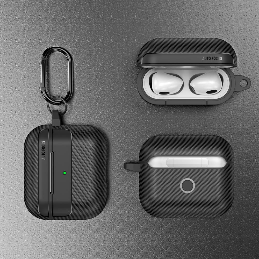 Калъф Techsuit CarbonFiber за Apple AirPods 3, Черен