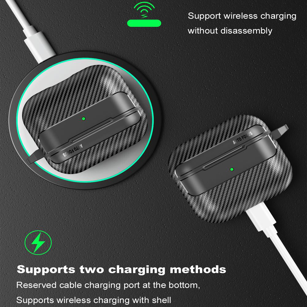 Калъф Techsuit CarbonFiber за Apple AirPods 3, Черен