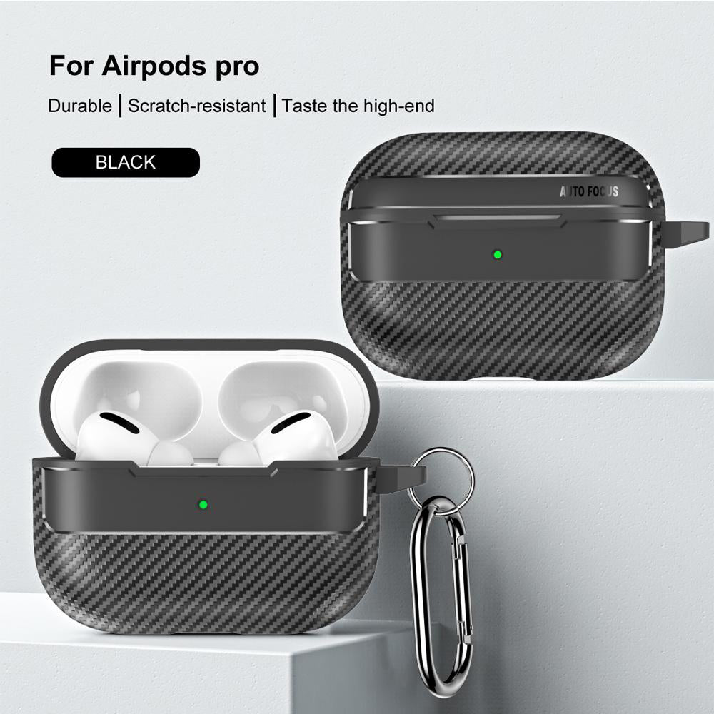 Калъф Techsuit CarbonFiber за Apple AirPods Pro Series, Черен