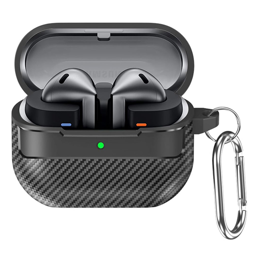 Калъф Techsuit CarbonFiber за Samsung Galaxy Buds3 FE / Buds3 Pro / Buds3, Черен