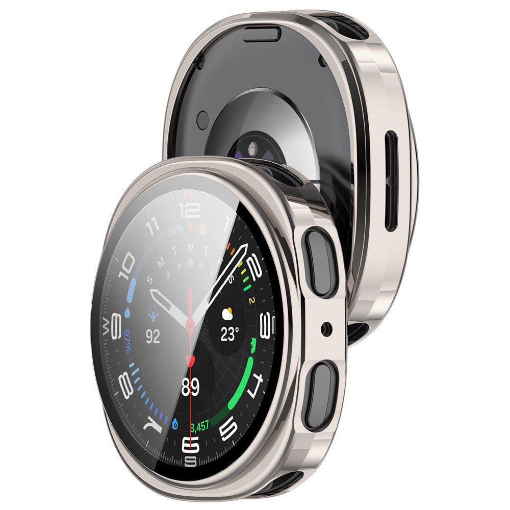 Techsuit Defense360 Pro Case for Samsung Galaxy Watch9 / Watch8 44mm, Pearl Silver