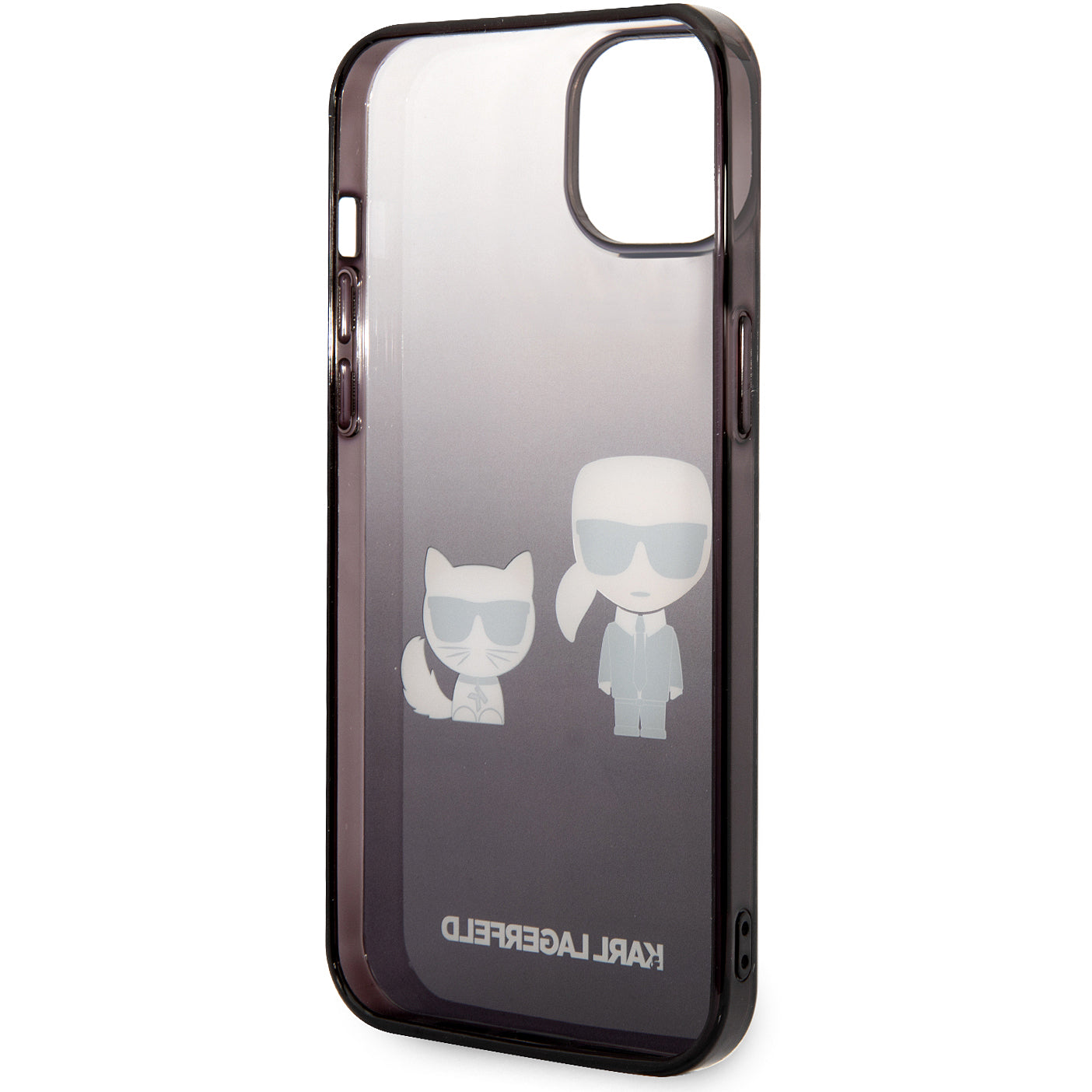 Калъф за Apple iPhone 14 Plus, Karl Lagerfeld, Gradient Karl & Choupette, Черен