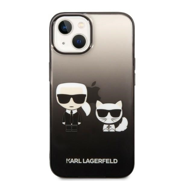 Калъф за Apple iPhone 14 Plus, Karl Lagerfeld, Gradient Karl & Choupette, Черен
