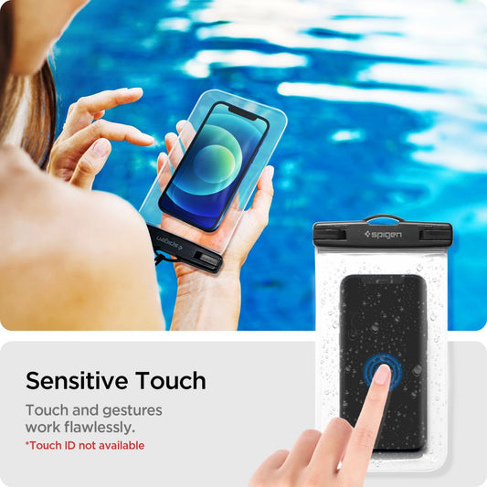 Универсален водоустойчив калъф за телефон макс. 3.5inch - 7inch, Spigen, A601, Комплект 2 броя, Прозрачен AMP03098