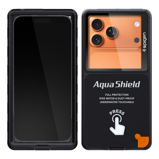 Универсален водоустойчив калъф Spigen за телефон макс. 6.9 инча, Aqua Shield A604, черен ACS11675