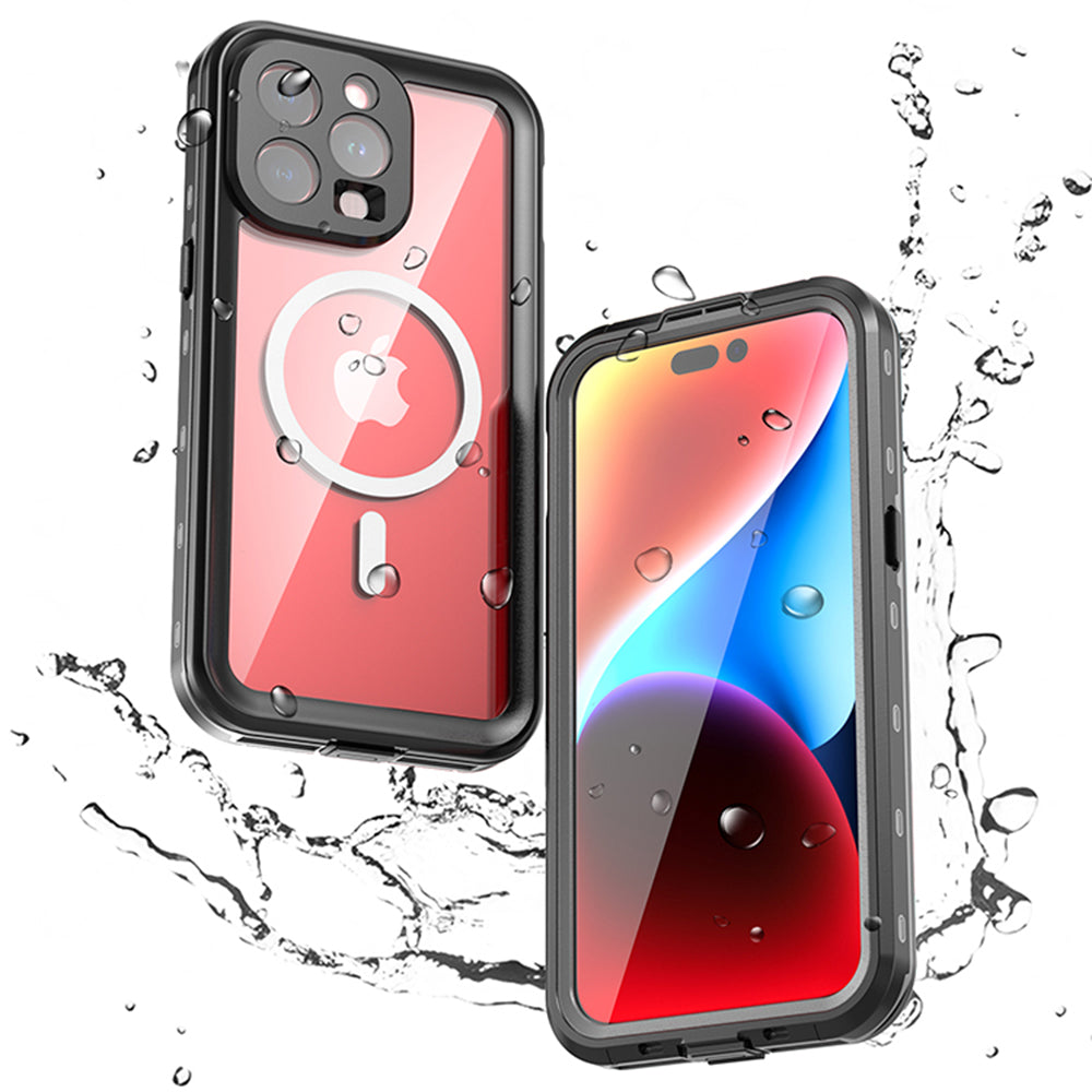 Водоустойчив калъф MagSafe за Apple iPhone 15 Pro Max, ShellBox, Черен