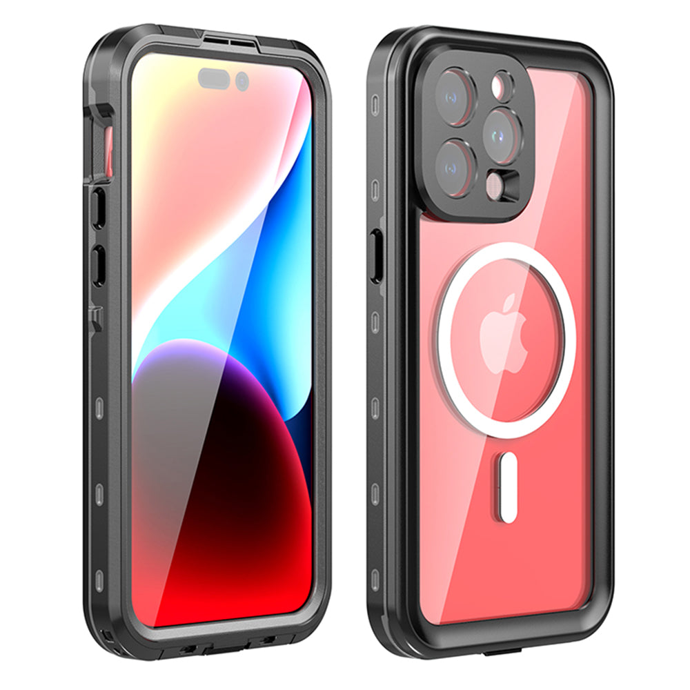 Водоустойчив калъф MagSafe за Apple iPhone 15 Pro Max, ShellBox, Черен