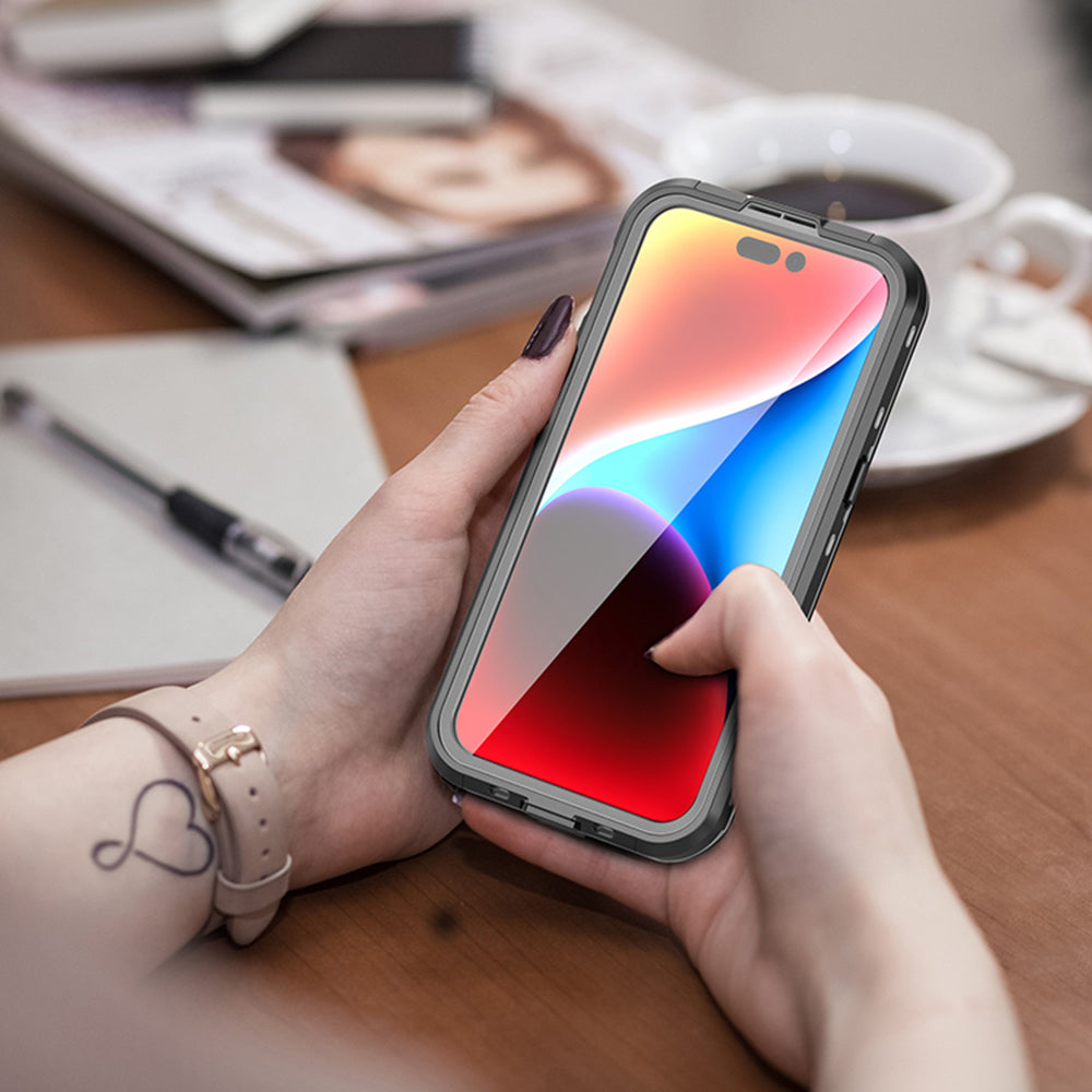 Водоустойчив калъф MagSafe за Apple iPhone 15 Pro Max, ShellBox, Черен