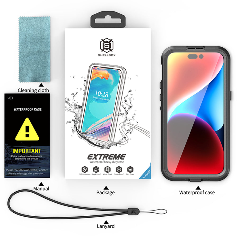 Водоустойчив калъф MagSafe за Apple iPhone 15 Pro Max, ShellBox, Черен