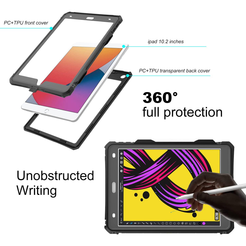 Водоустойчив калъф за Apple iPad 10.2 (2021) / 10.2 (2020) / 10.2 (2019), ShellBox, Черен