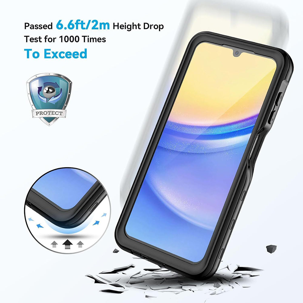 Водоустойчив калъф за Samsung Galaxy A15 5G A156 / A15 A155, ShellBox, Черен