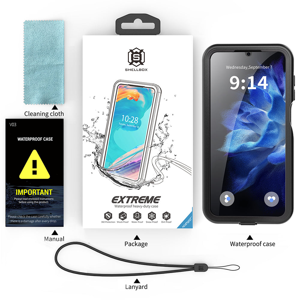 Водоустойчив калъф за Samsung Galaxy A16 5G A166 / A16 4G A165, ShellBox, Черен