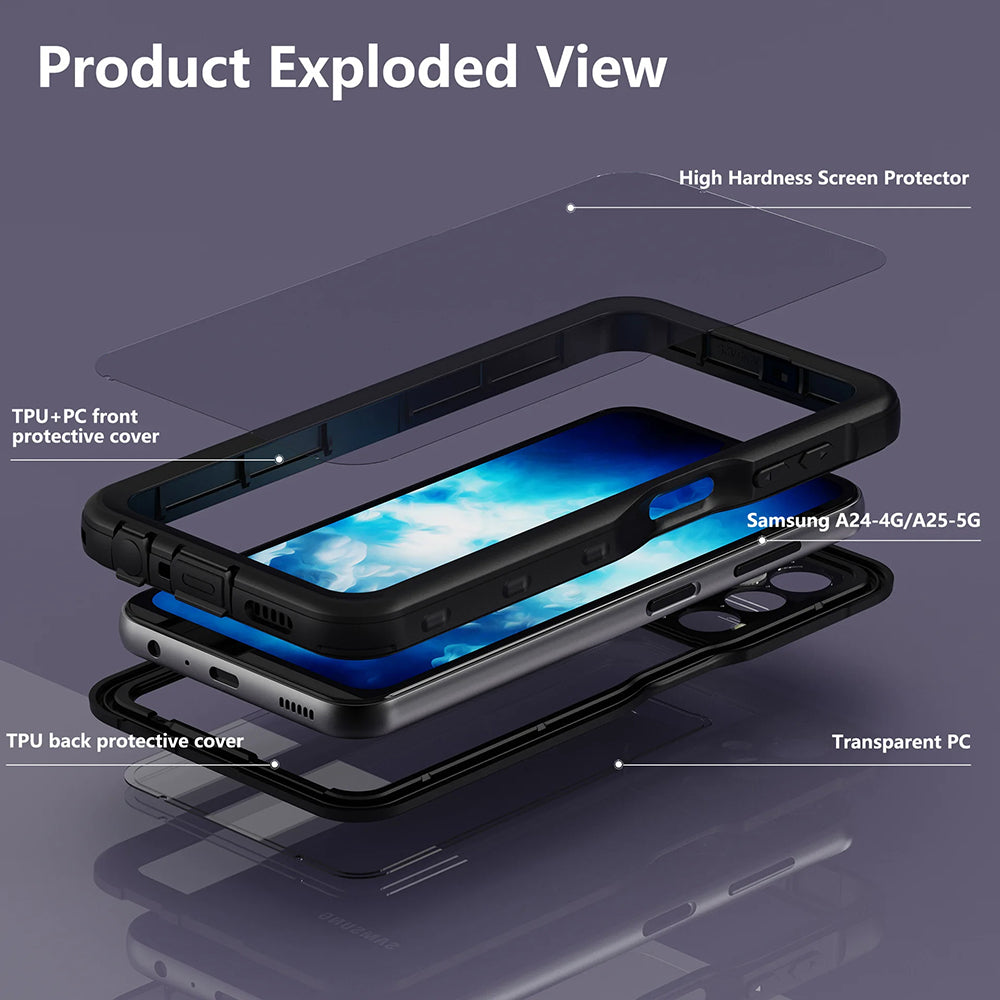 Водоустойчив калъф за Samsung Galaxy A25 A256, ShellBox, Черен