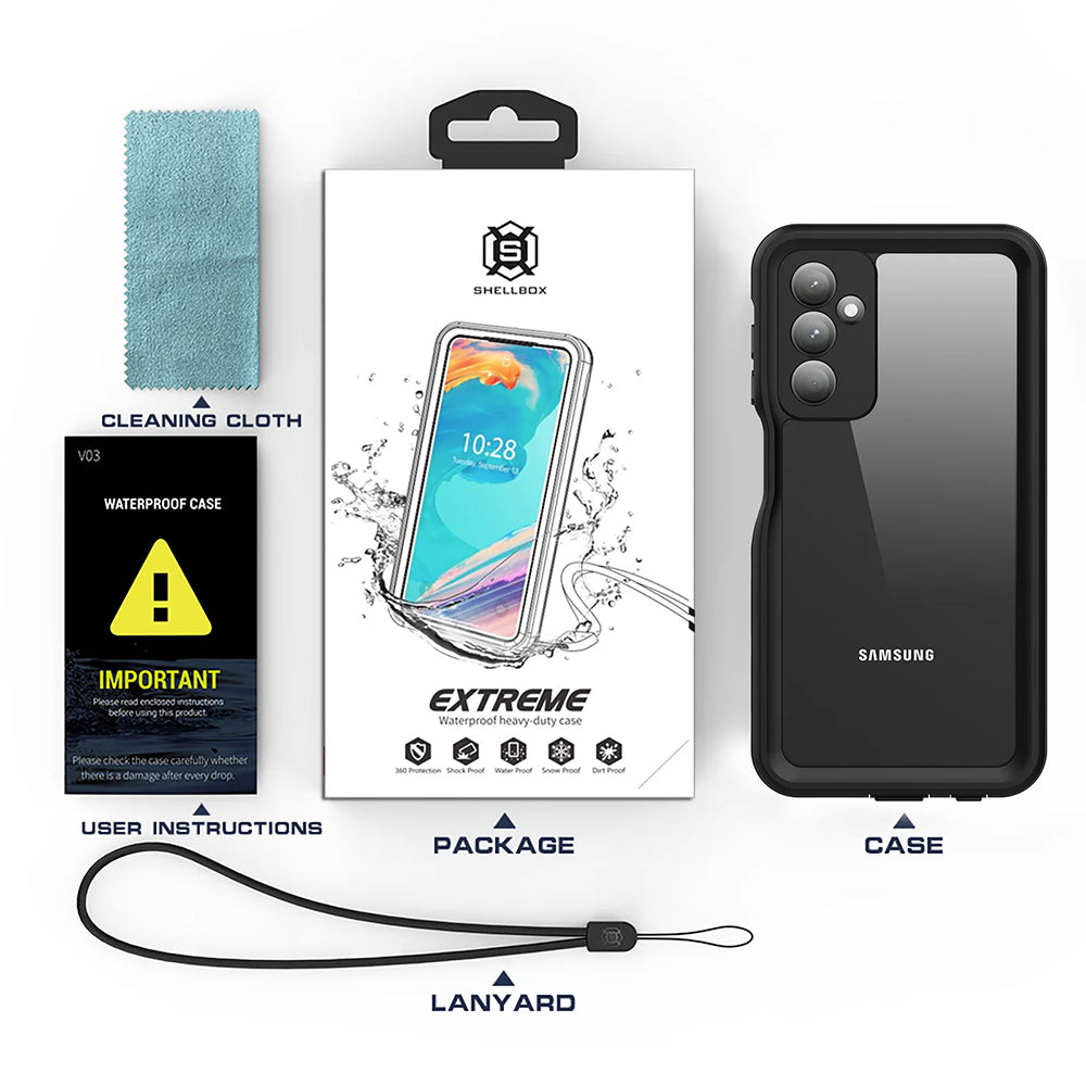 Водоустойчив калъф за Samsung Galaxy A25 A256, ShellBox, Черен
