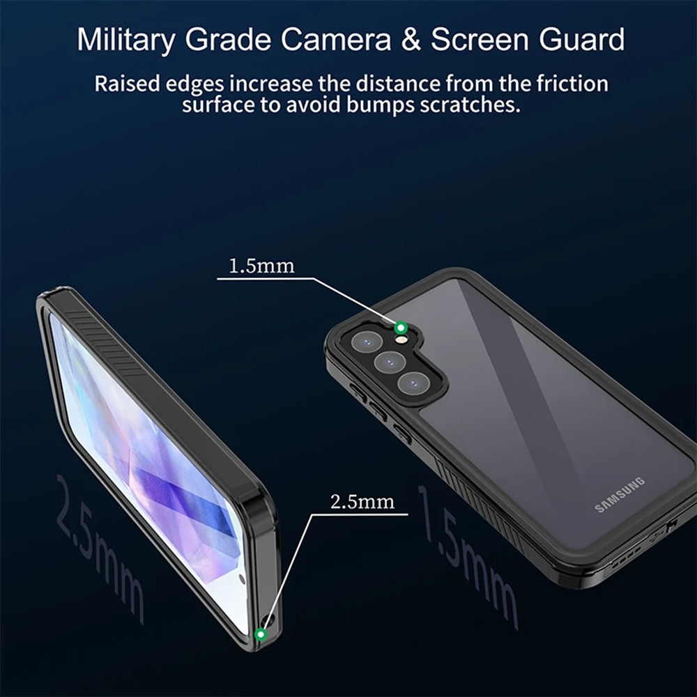 Водоустойчив калъф за Samsung Galaxy A55 5G A556, ShellBox, Черен