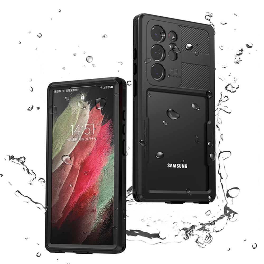Водоустойчив калъф за Samsung Galaxy S23 Ultra S918, ShellBox, Черен