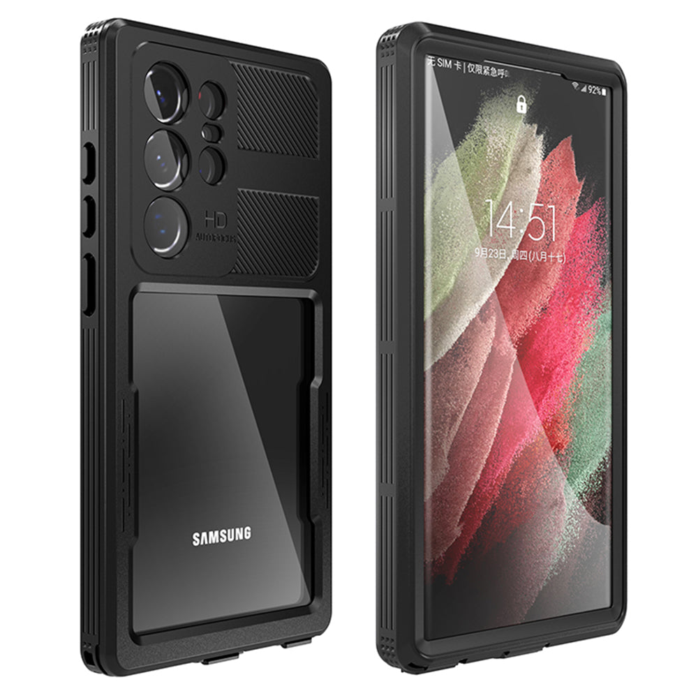 Водоустойчив калъф за Samsung Galaxy S23 Ultra S918, ShellBox, Черен
