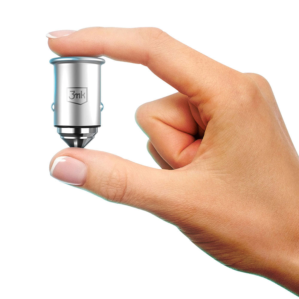 Зарядно за кола 3MK Hyper, 45W, 3A, 1 x USB-A - 1 x USB-C, сребристо