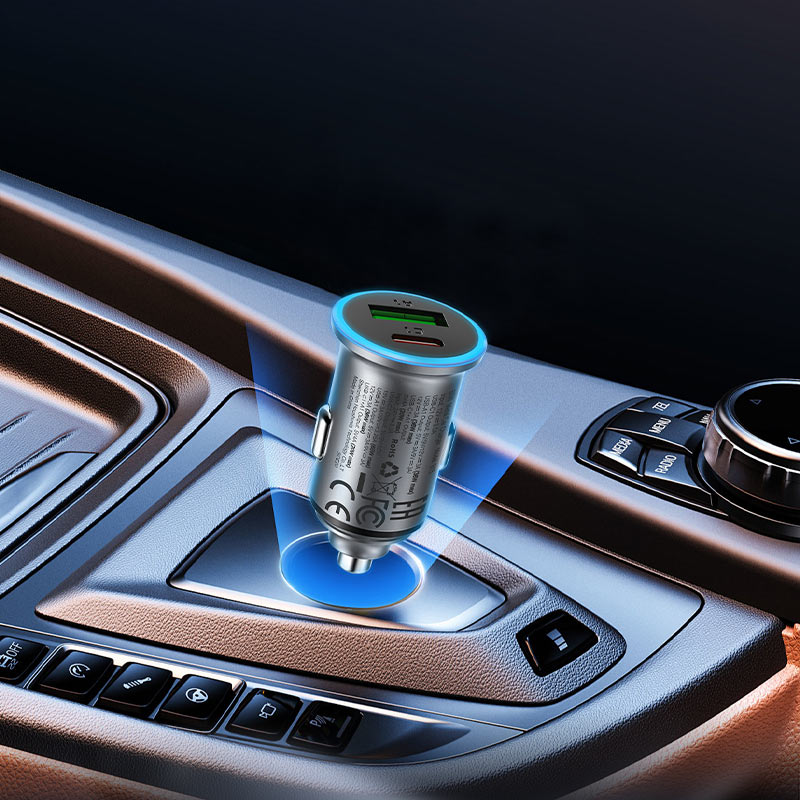 Автомобилен заряден уред Acefast B15, 65W, 3.25A, 1 X USB-A - 1 x USB-C, Сив