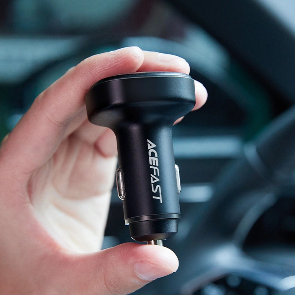 Acefast B9 Car Charger, 66W, 5A, 2 x USB-A - 1 x USB-C, Black