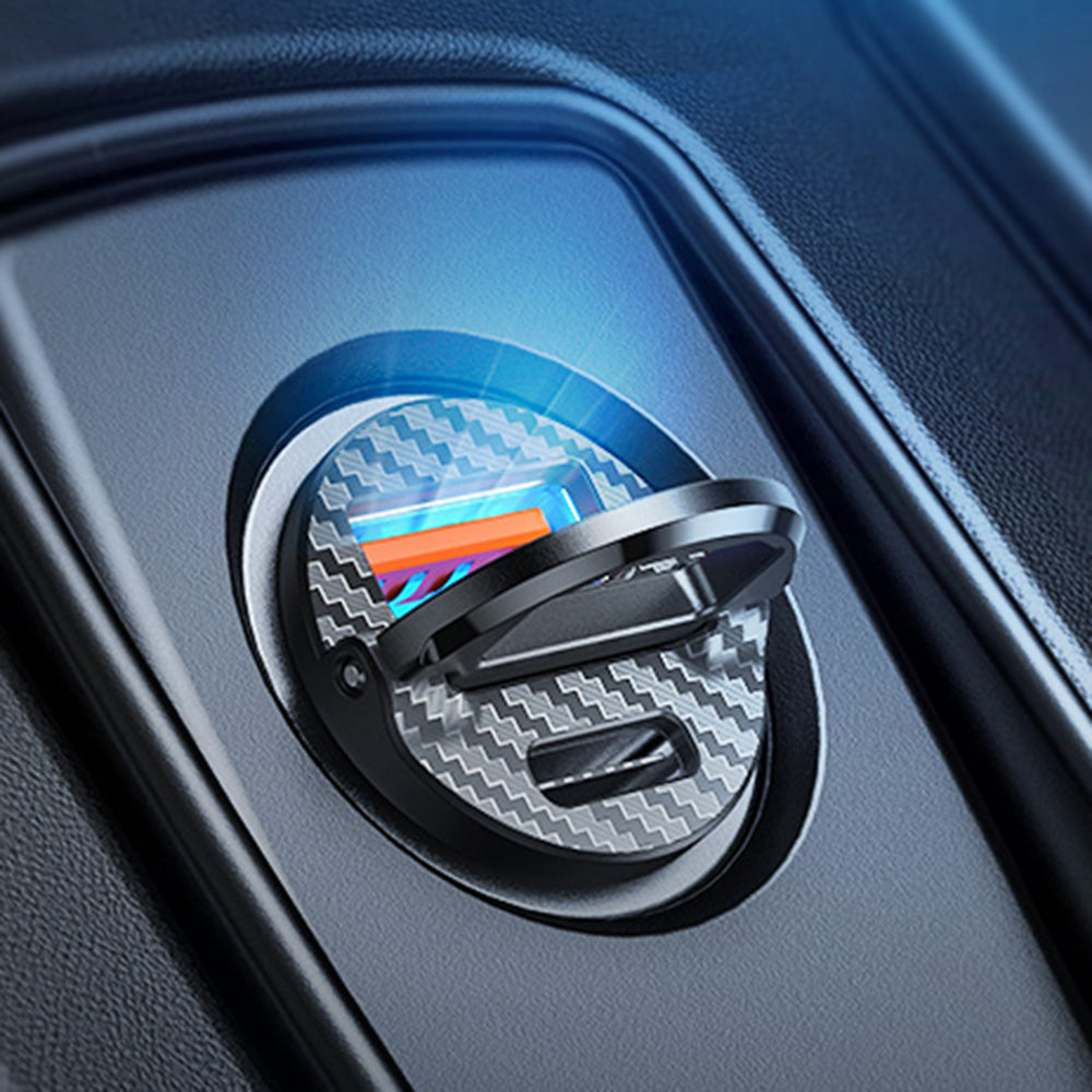 Автомобилен заряден уред Ainope, 30W, 5A, 1 x USB-A - 1 x USB-C, Черен