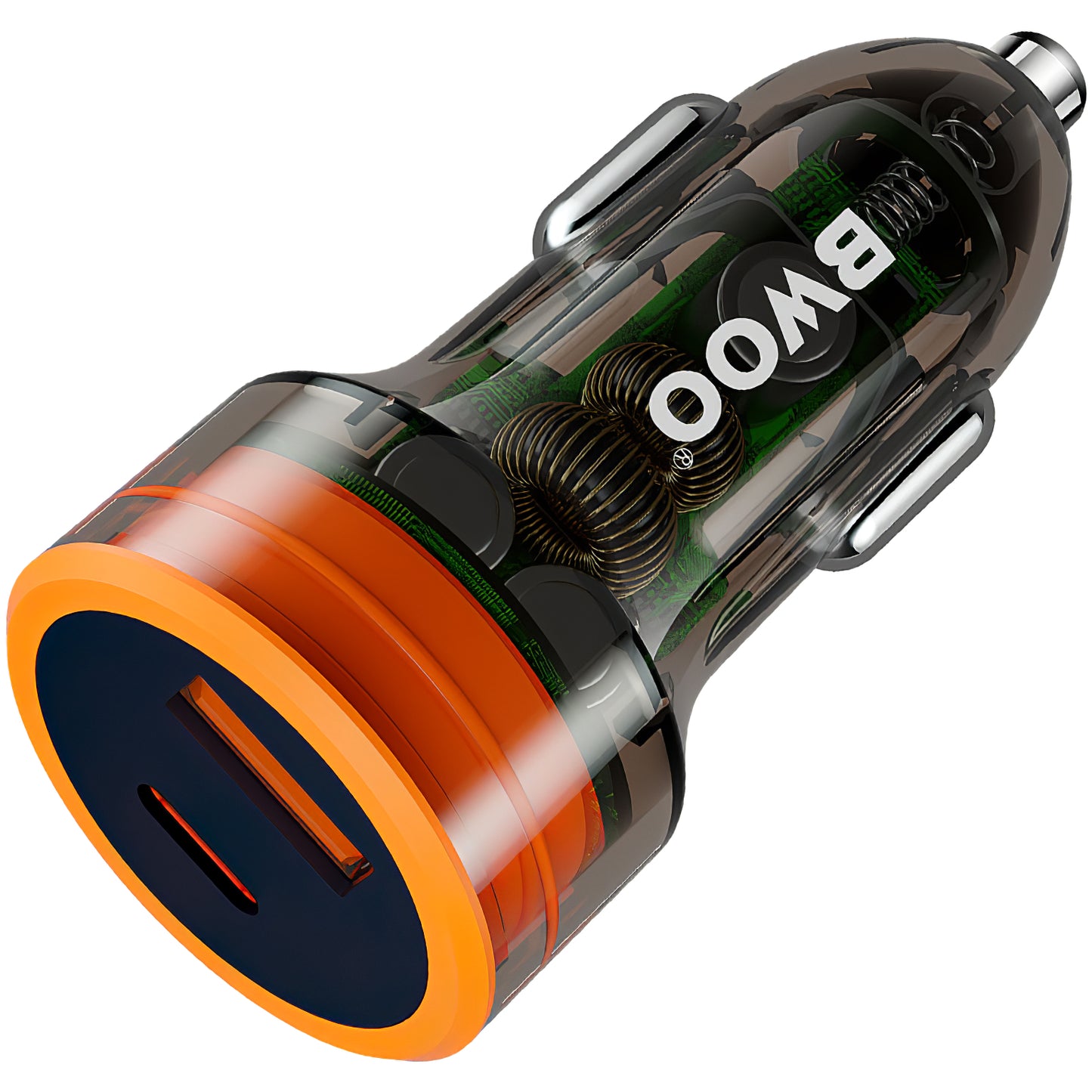 Зарядно за кола BWOO BO-CC85, 38W, 3A, 1 x USB-A - 1 x USB-C, черно