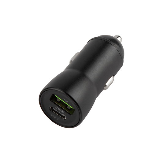 Автомобилен заряден уред с USB-C кабел MaXlife MXCC-04, 20W, 3A, 1 x USB-A - 1 x USB-C, Черен