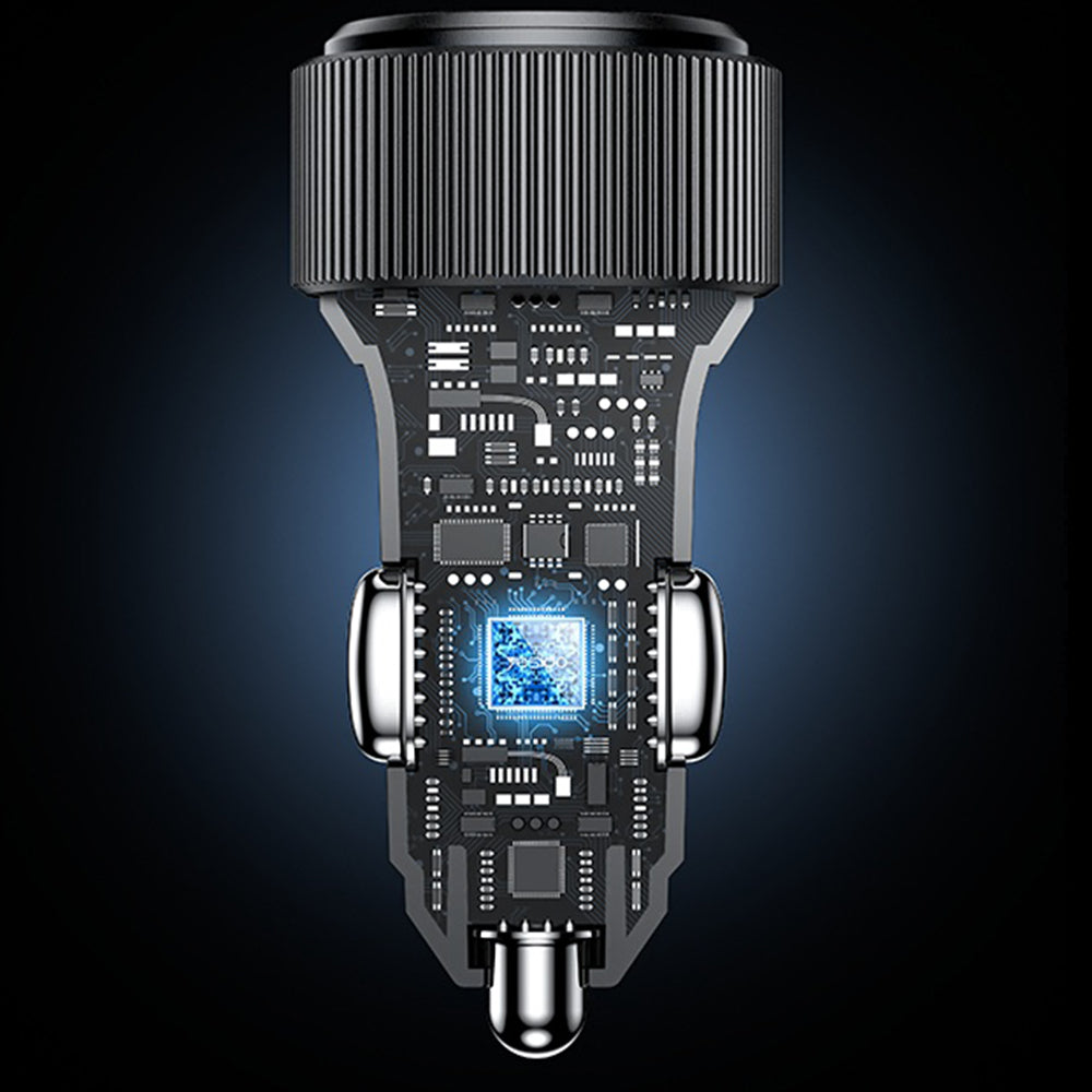 Автомобилен заряден уред с кабел Lightning Yesido Y60, 38W, 3A, 1 x USB-A - 2 x USB-C, Черен