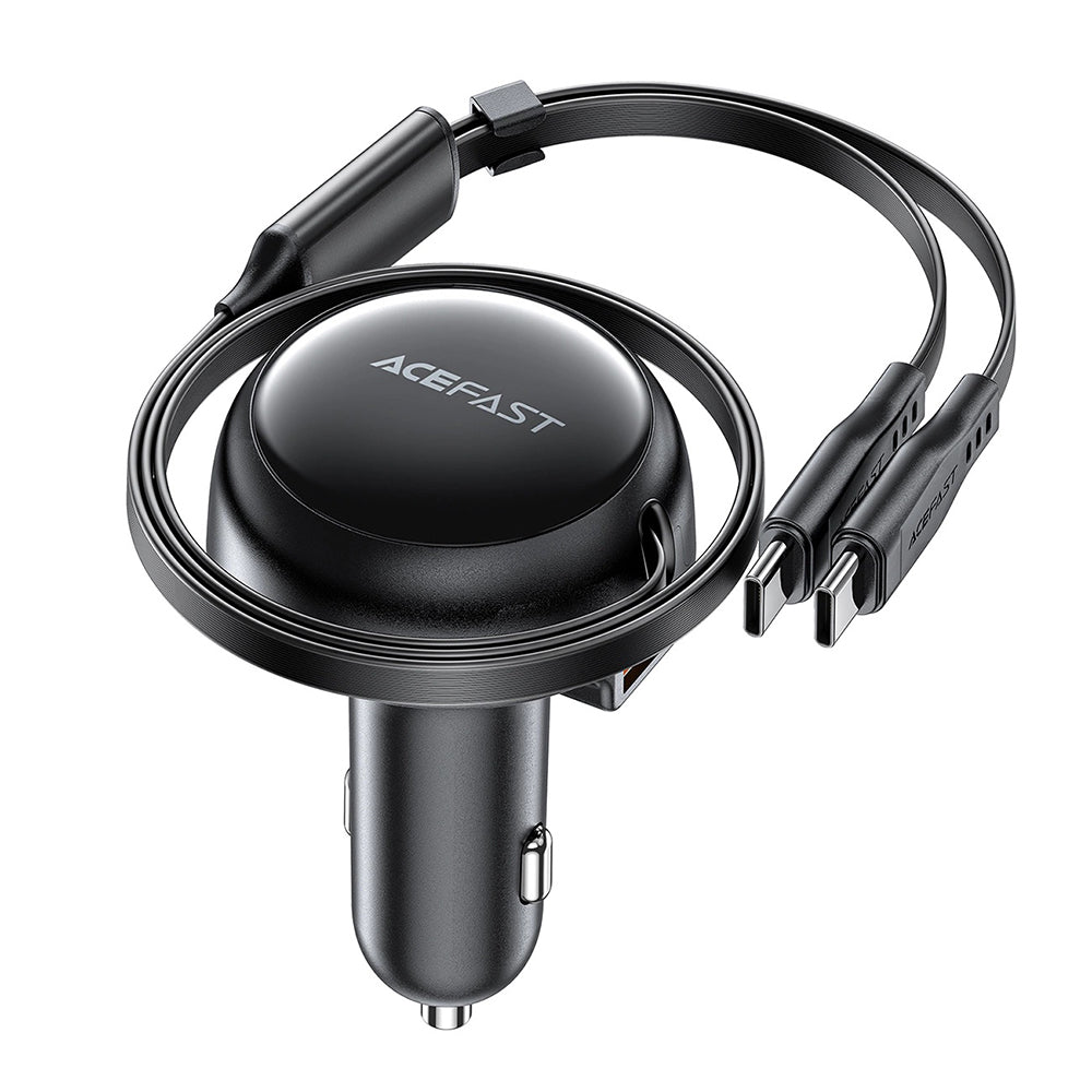 Автомобилен заряден уред с USB-C кабел Acefast B13, 53W, 3A, 1 x USB-A, Черен